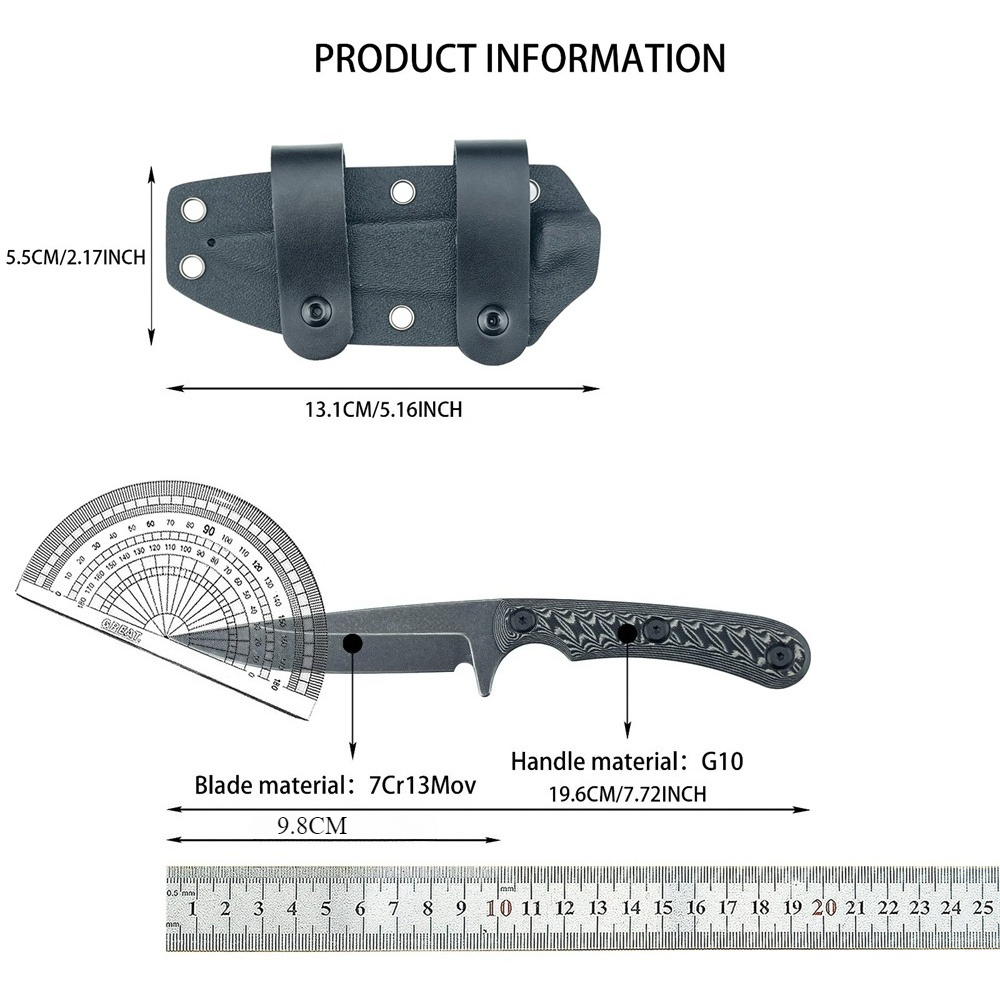 Edc Carry Fixed Blade Knife - Couteaux à lame fixe Full Tang,