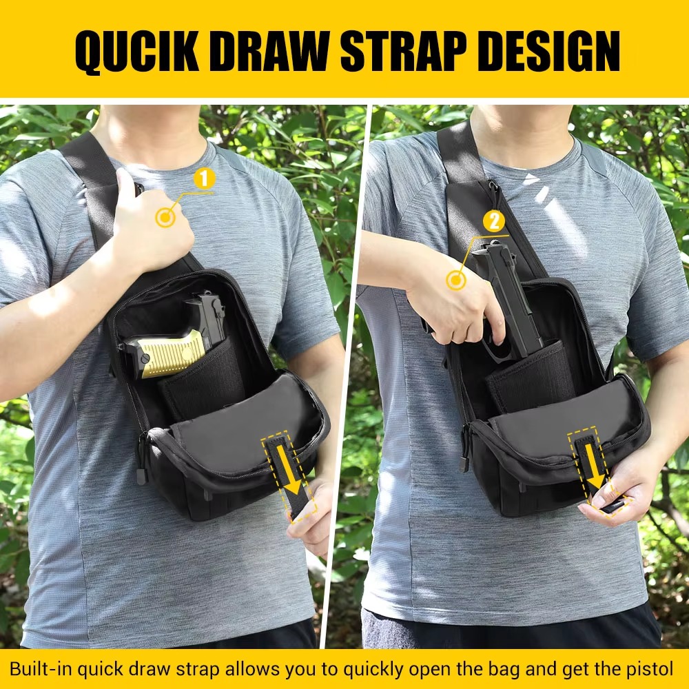 Sac tactique pour pistolet, ét - Edc Concealed Carry Sling Bag avis et prix